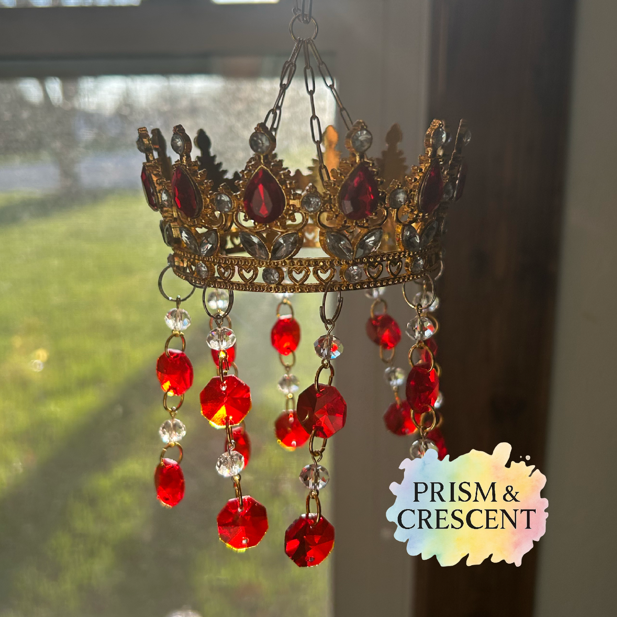 Ruby Red Mini Crown Suncatcher