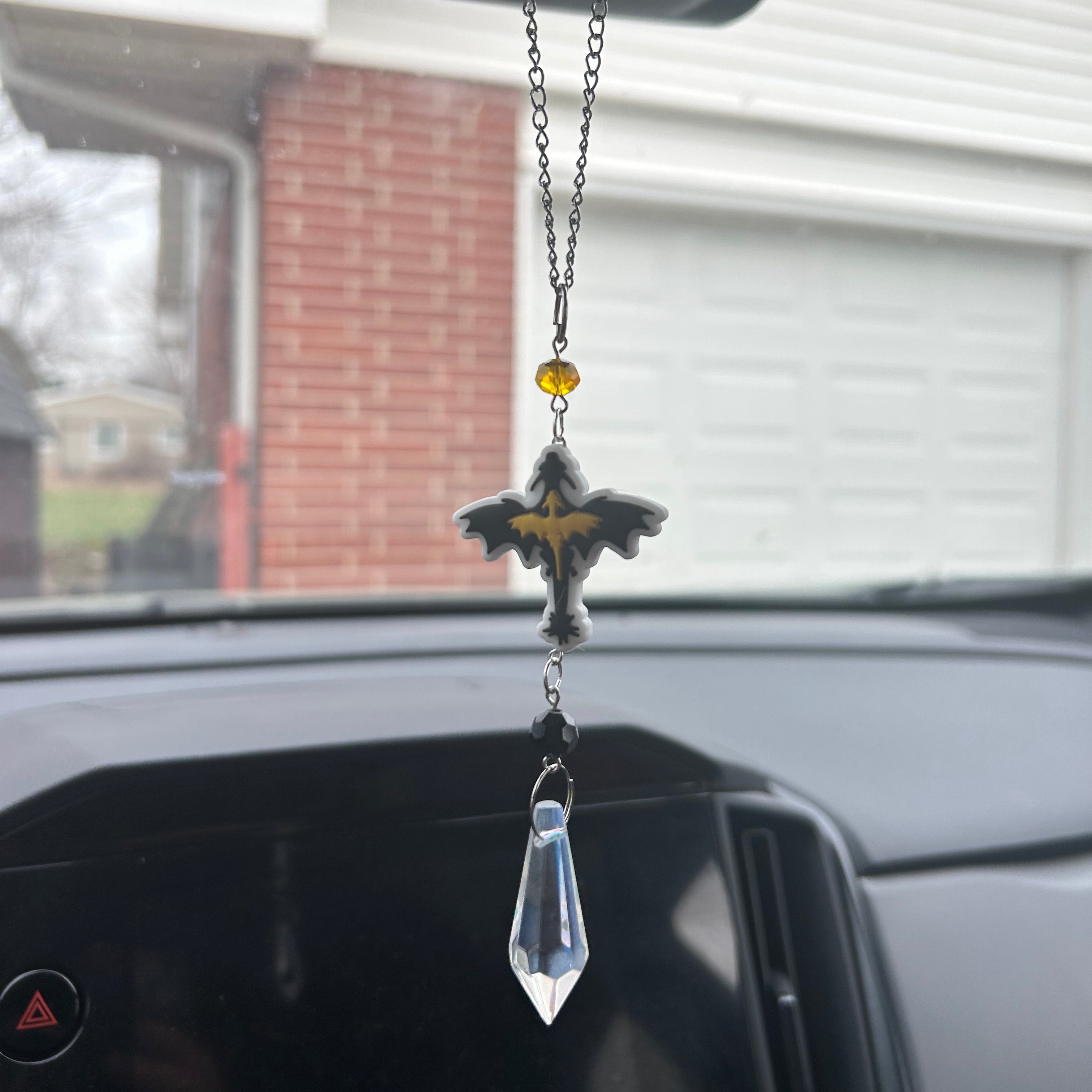 Black & Yellow Dragon Charm Suncatcher